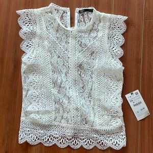 White lace Zara top - never been worn